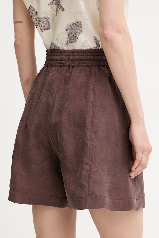 Ρούχα BOSS σορτς γυναικεία από lyocell Tomica 50568332 καφέ