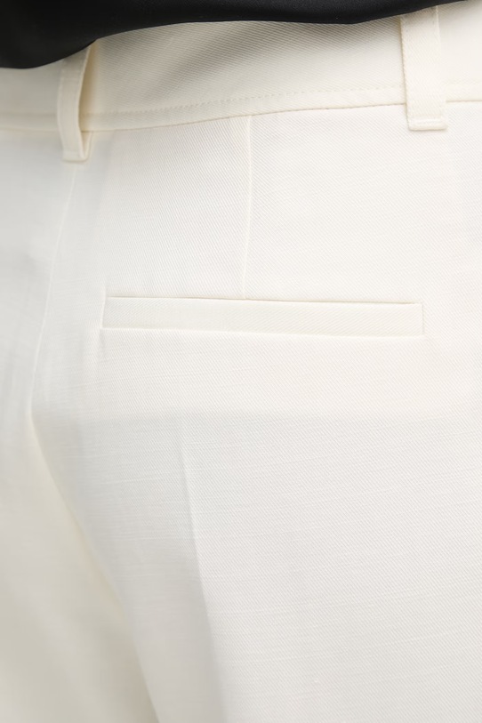 BOSS Orange szorty eleganckie damskie z dodatkiem lnu C Talarina1 beżowy 50559835