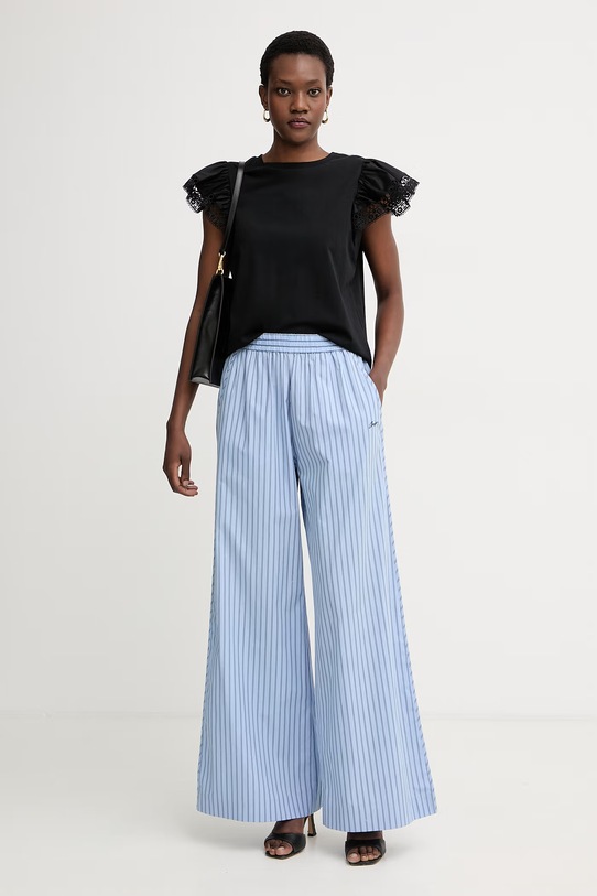 BOSS Orange spodnie damskie bawełniane C Tiplyn 50559237 niebieski SS26