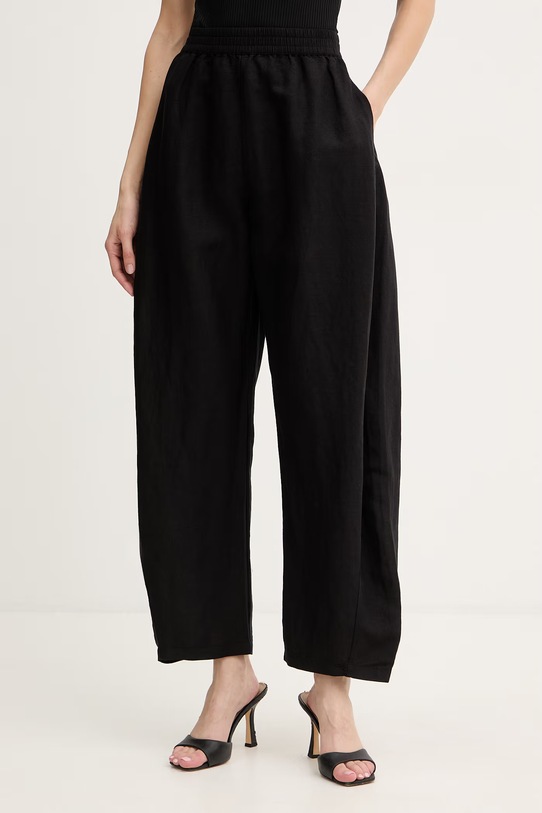 BOSS Orange spodnie z dodatkiem lnu C Talinen tkanina czarny 50559238