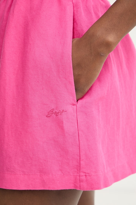 BOSS Orange szorty damskie z lnem C Tallan różowy 50559251