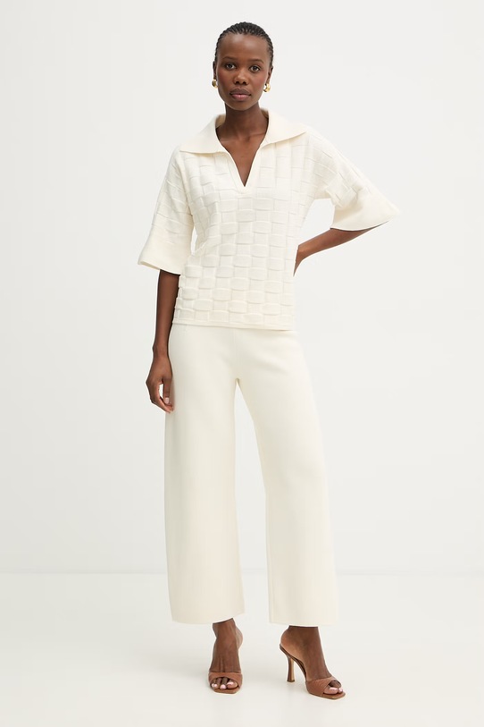 BOSS spodnie damskie Fallegra 50550870 beżowy SS26