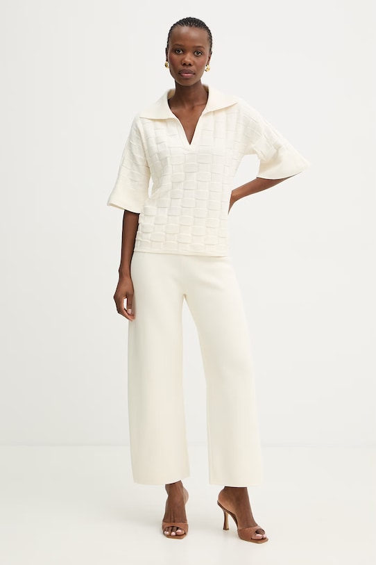 BOSS spodnie damskie Fallegra 50550870 beżowy SS26