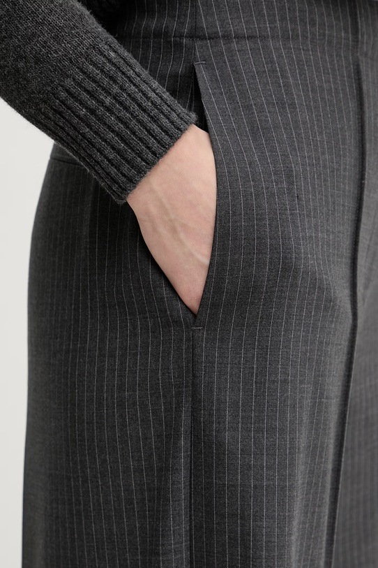 rag & bone spodnie garniturowe damskie wełniane Irina szary RA1R25H7MTA