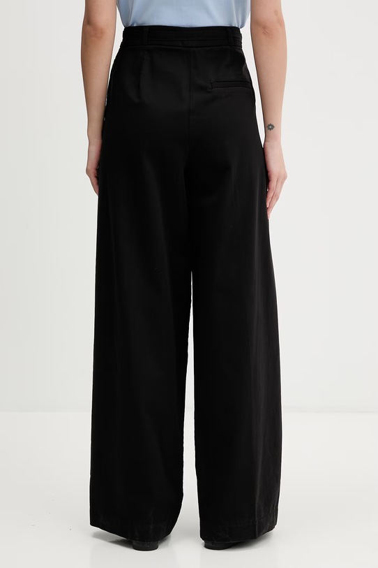 Oblačila HUGO ravne hlače ženske bombažne Henesa-2-W 50557331 črna