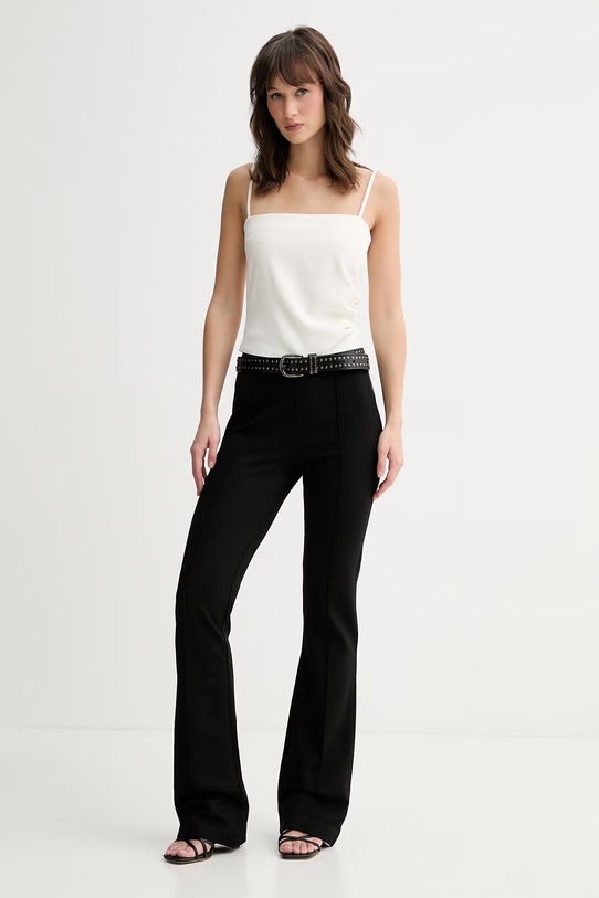 HUGO spodnie wide leg damskie z wiskozy Nolphine 50557484 czarny SS26