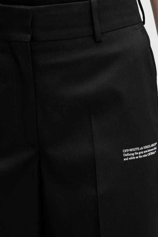 Off-White spodnie wełniane czarny 2CA174C99FAB002