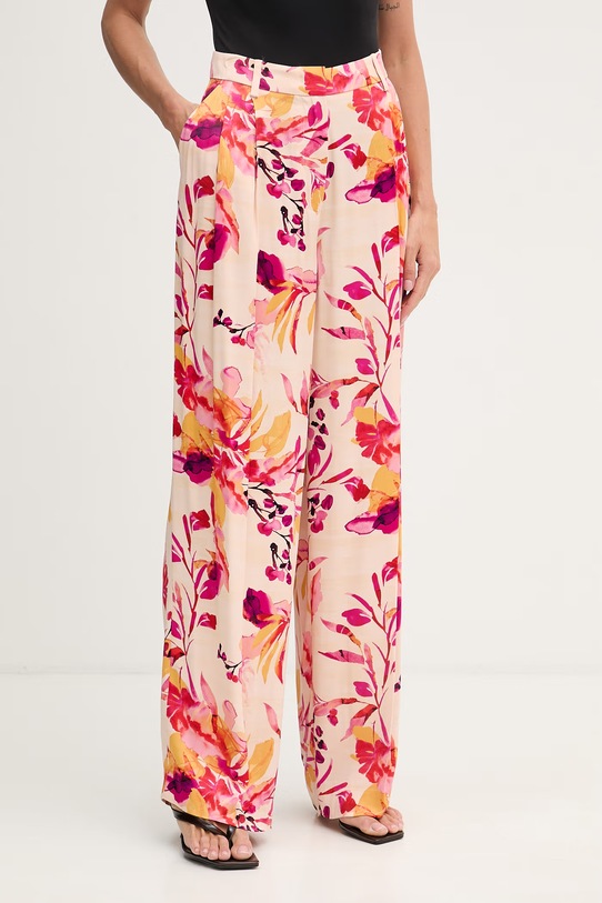 Lola Casademunt nohavice dámske z viskózy béžová MS2614027