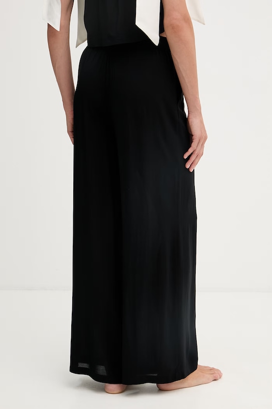 Odzież Karl Lagerfeld spodnie damskie z wiskozy B2W46037 czarny