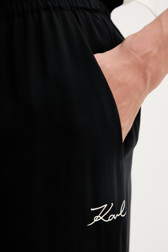 Karl Lagerfeld spodnie damskie z wiskozy czarny B2W46037