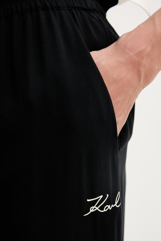 Karl Lagerfeld spodnie damskie z wiskozy czarny B2W46037
