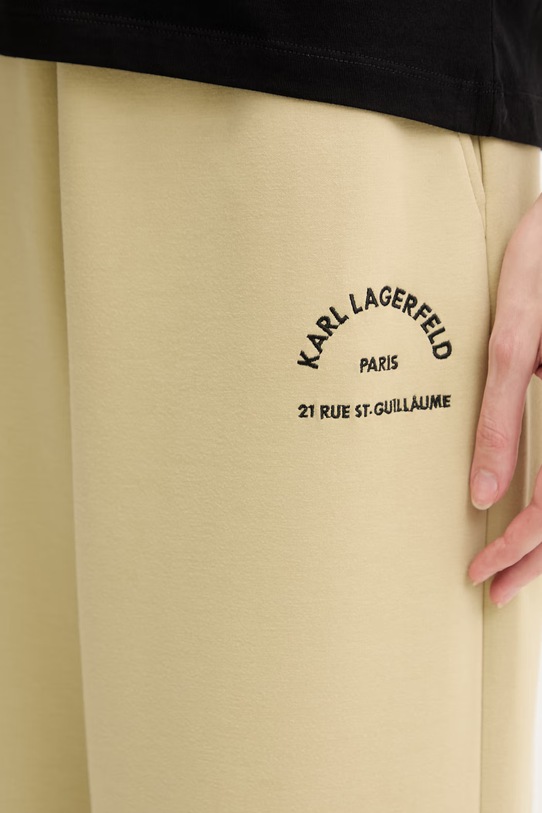 Karl Lagerfeld spodnie dresowe damskie z wiskozą zielony B2W10145