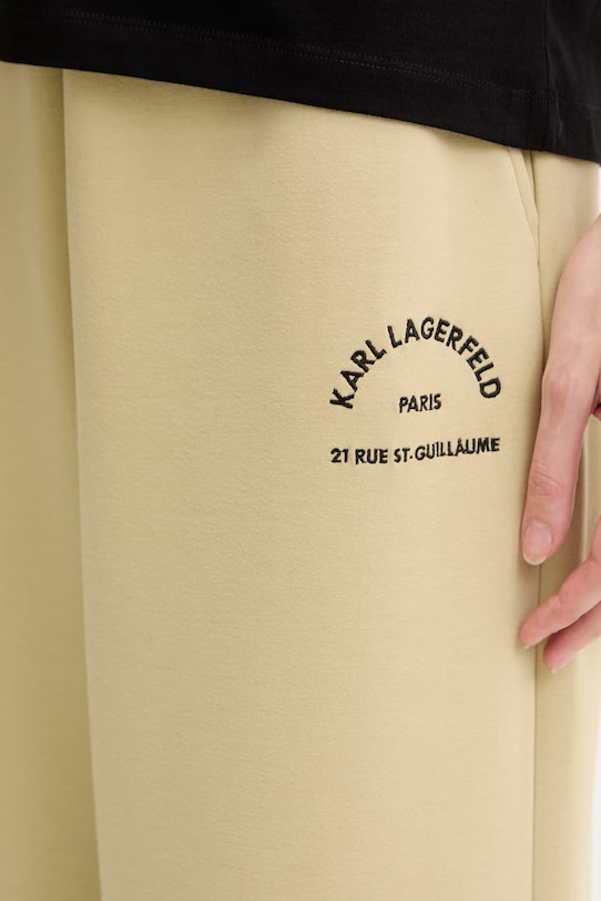 Karl Lagerfeld spodnie dresowe damskie z wiskozą zielony B2W10145