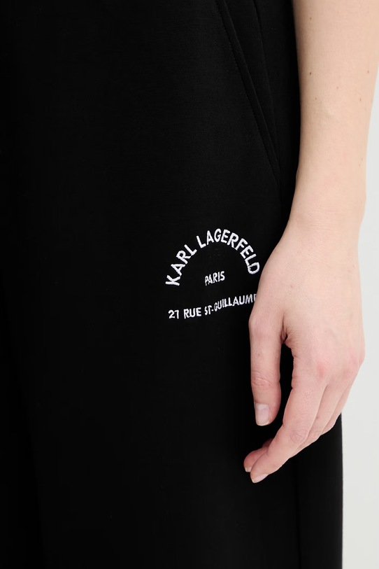 Karl Lagerfeld spodnie dresowe damskie z wiskozą czarny B2W10145