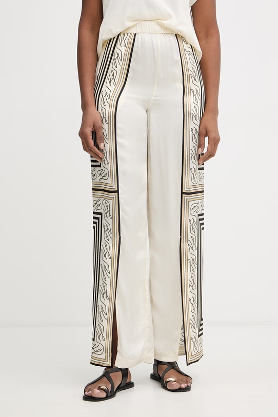 Karl Lagerfeld pantaloni pentru femei, cu vâscoză bej B2W10025