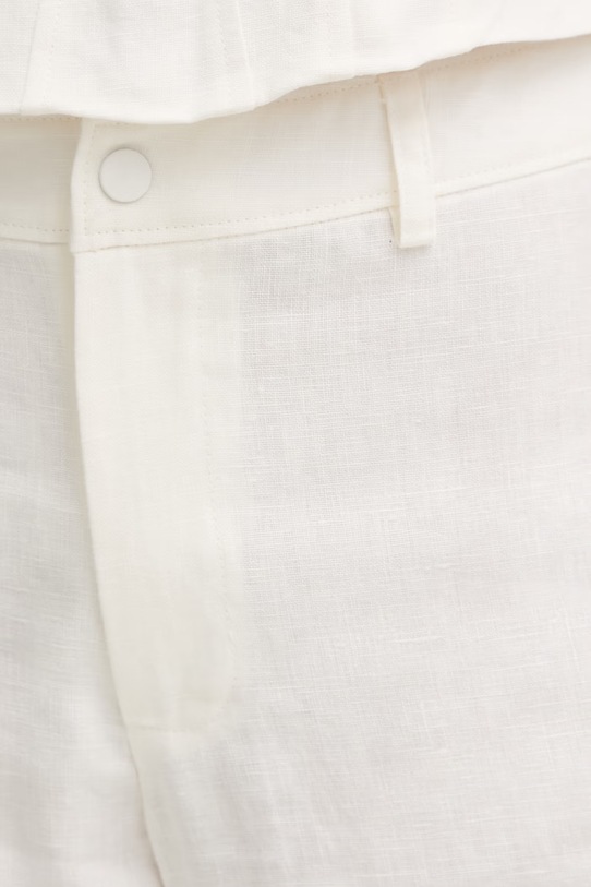 Bardot spodnie damskie lniane beżowy 60376PB