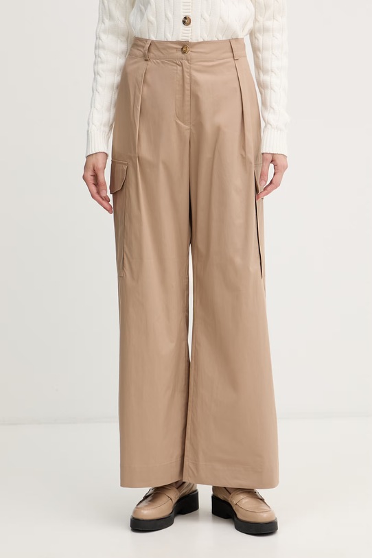 Blauer spodnie cargo damskie bawełniane CARYLL beżowy BLDP04500