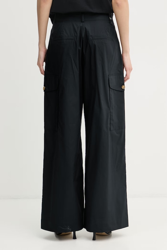 Odzież Blauer spodnie cargo damskie bawełniane CARYLL BLDP04500 czarny