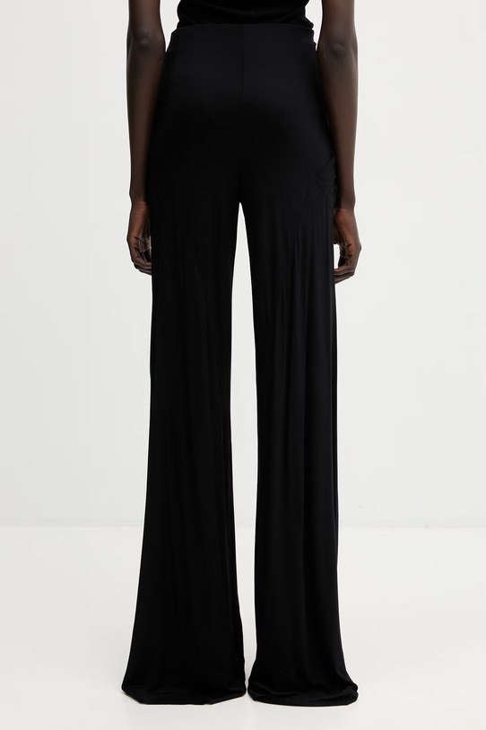 Odzież Rick Owens Lilies Bias spodnie damskie z wiskozy LI01F7332.RV czarny