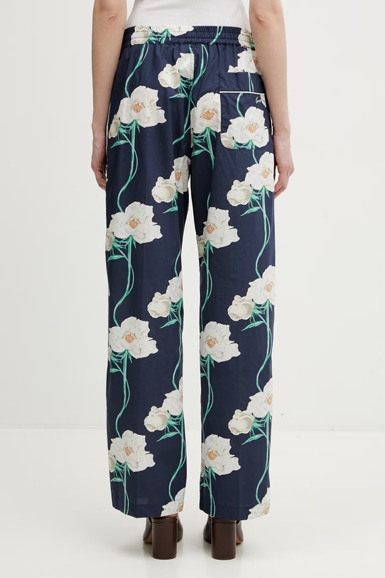Odzież Kenzo Pants spodnie bawełniane damskie FG52PA1239O2 granatowy