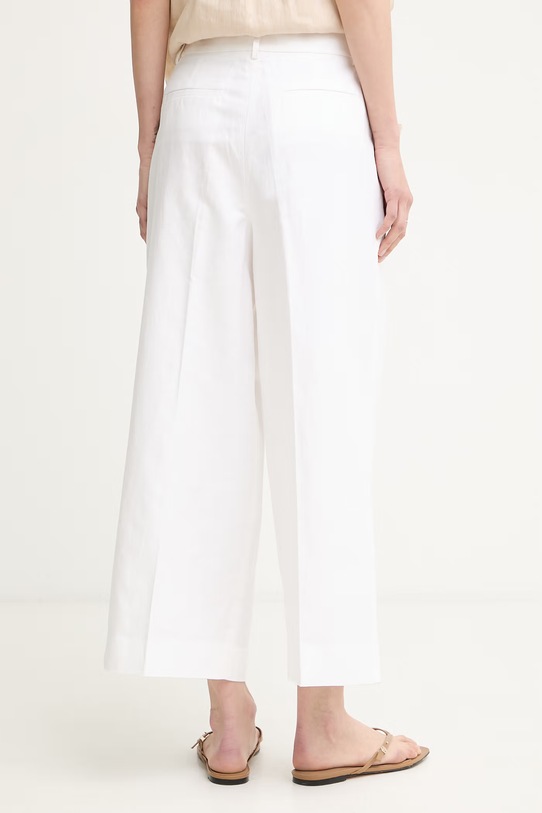 Oblečenie MICHAEL Michael Kors nohavice dámske s ľanom MS630ZUKPY biela