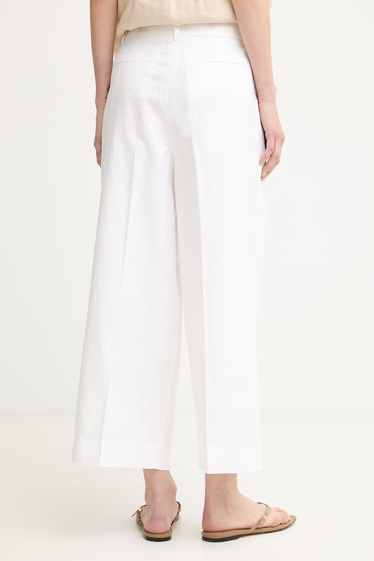 Oblečenie MICHAEL Michael Kors nohavice dámske s ľanom MS630ZUKPY biela