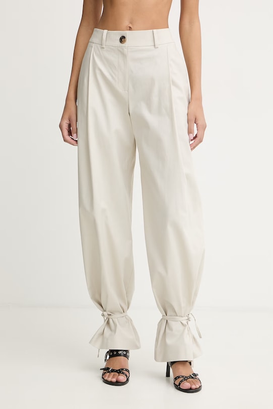 La Mania spodnie damskie z lnem JOAN beżowy JOAN