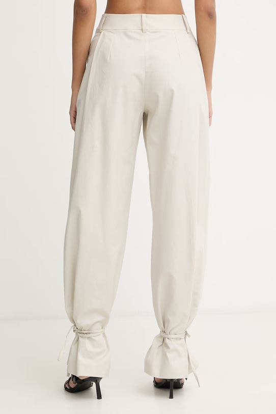 Odzież La Mania spodnie damskie z lnem JOAN JOAN beżowy