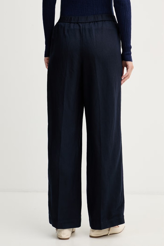 Oblečení Gant kalhoty dámské se lnem 4150381 námořnická modř