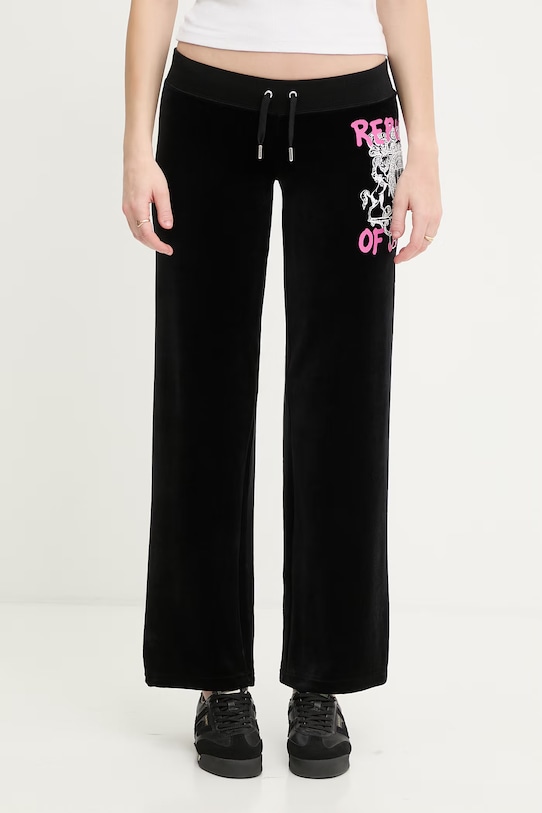 Juicy Couture spodnie dresowe damskie REPUBLIC PANT czarny JCNBJ126466