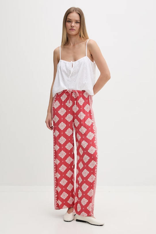 Rip Curl pantaloni feminini din vâscoză VENTURA WIDE 05WWPA rosu SS26