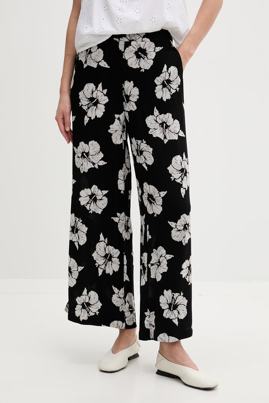 Rip Curl hlače za žene od viskoze PARTY PACK BEACH crna 05XWPA