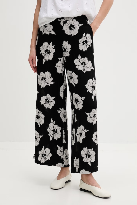 Rip Curl hlače za žene od viskoze PARTY PACK BEACH crna 05XWPA