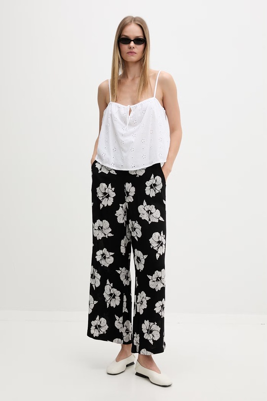 Rip Curl hlače za žene od viskoze PARTY PACK BEACH 05XWPA crna SS26