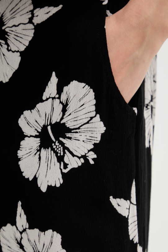 Rip Curl hlače za žene od viskoze PARTY PACK BEACH crna 05XWPA