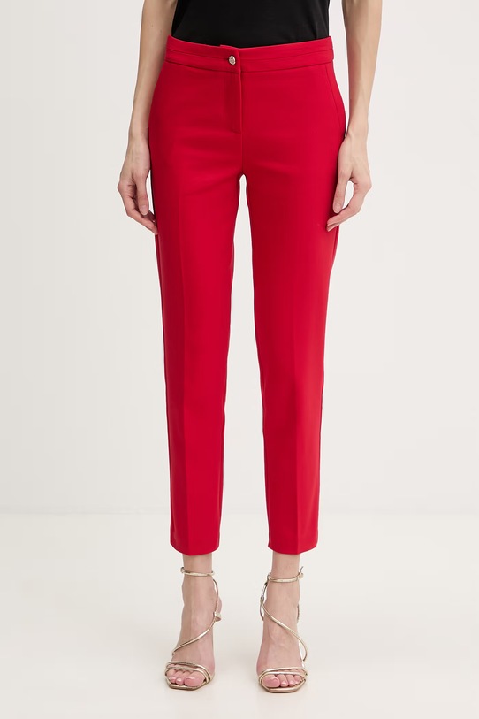 Morgan spodnie damskie z bawełną czerwony PLIME.F