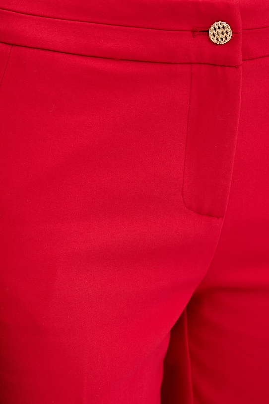 Morgan spodnie damskie z bawełną czerwony PLIME.F