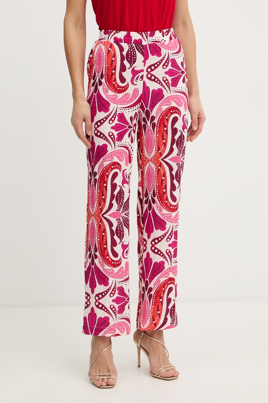 Morgan spodnie damskie z wiskozą różowy PMARIA