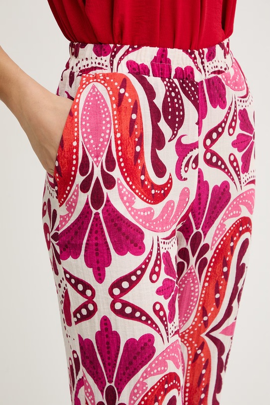 Morgan spodnie damskie z wiskozą różowy PMARIA