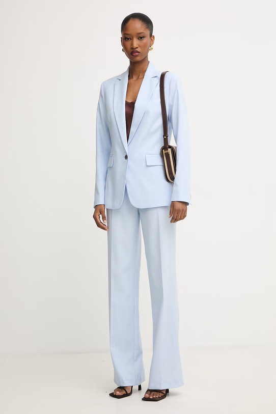 Morgan spodnie garniturowe damskie z wiskozą PTYA.F niebieski SS26