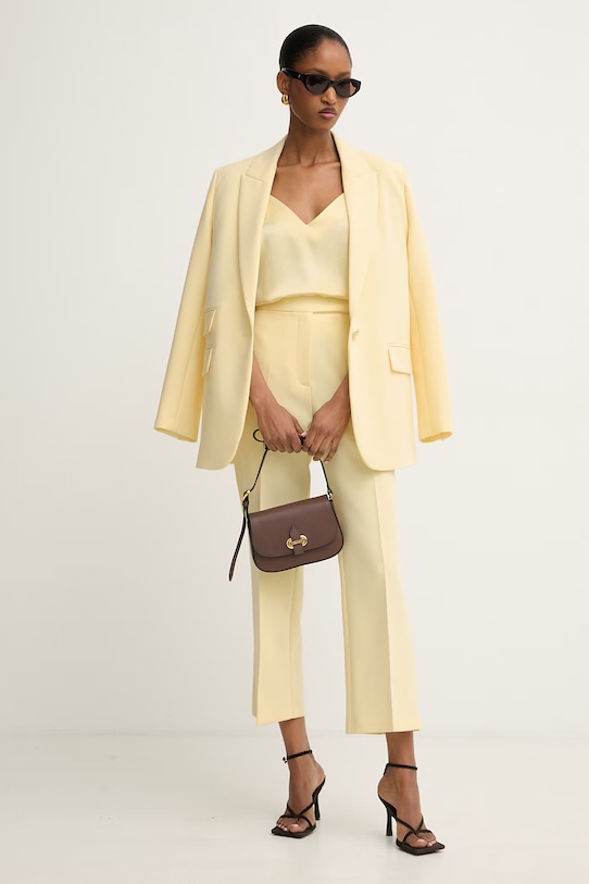 Morgan spodnie damskie PVADO.F żółty SS26