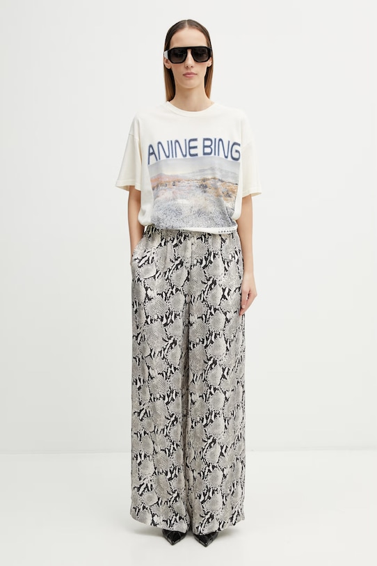 Anine Bing Roslyn spodnie z cupro damskie A.03.11792 beżowy