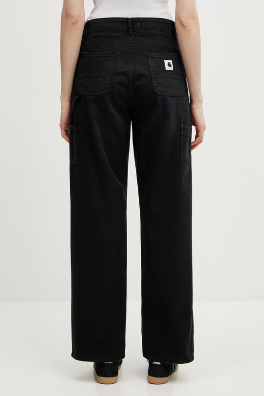 Odzież Carhartt WIP W' Pierce Pant Straight spodnie damskie bawełniane I034829.894O granatowy