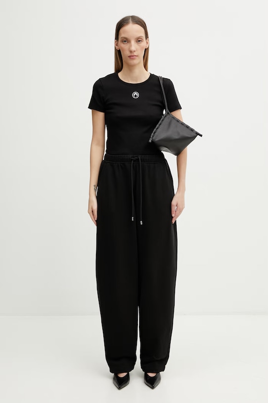 Sportmax Spdnespola spodnie dresowe z bawełną damskie 2612781015600 czarny