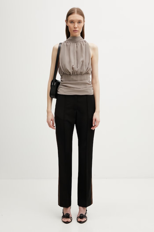 Wales Bonner Suite Tuxedo spodnie z wełną damskie WS26TR02.WO01.989 czarny