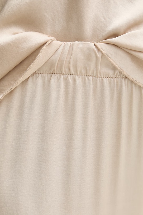 Haveone spodnie palazzo damskie z wiskozy beżowy PWG.Q011