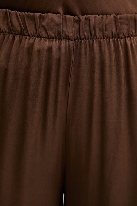 Haveone spodnie palazzo damskie z wiskozy brązowy PWG.Q011