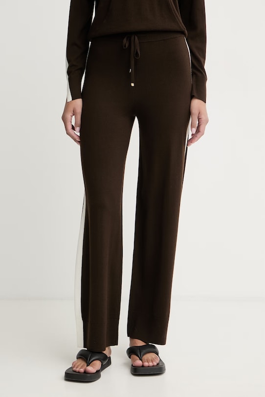 From Future spodnie dresowe damskie wełniane brązowy WJO03681