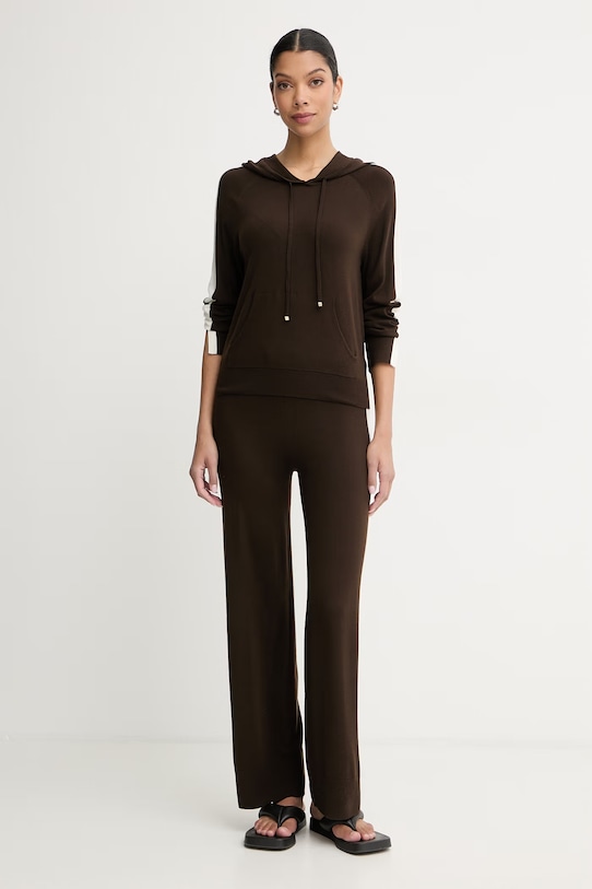 From Future spodnie dresowe damskie wełniane WJO03681 brązowy SS26
