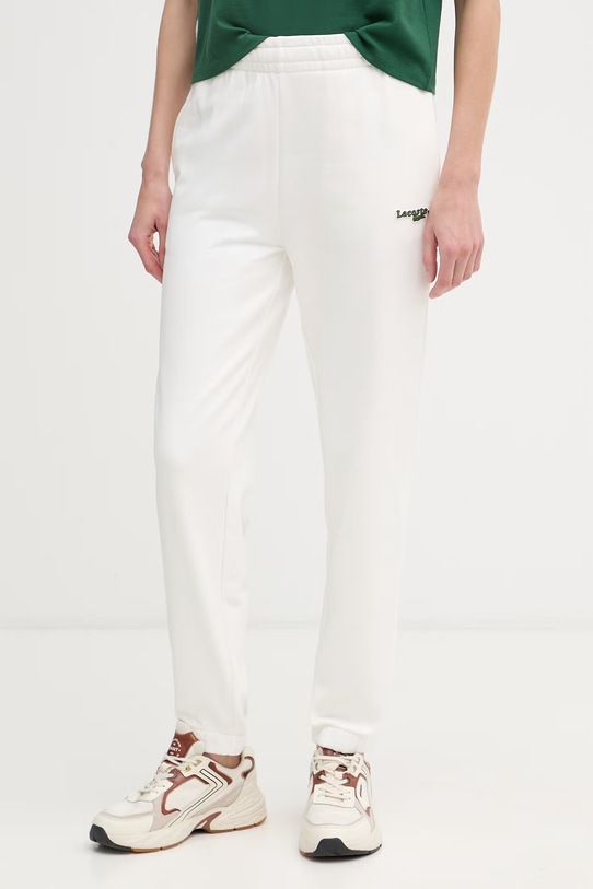 Lacoste spodnie dresowe damskie beżowy XF7604